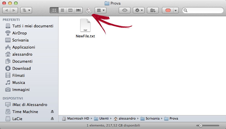 Mac Os X: How to create a new text file directly from the Finder’s windows